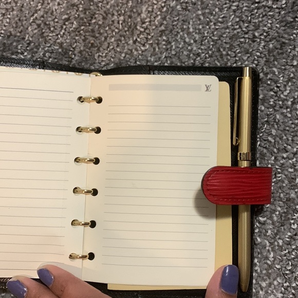 Louis Vuitton Authentic PM Agenda with 5 LV inserts & address book+ Golden Pen! - Picture 8 of 16